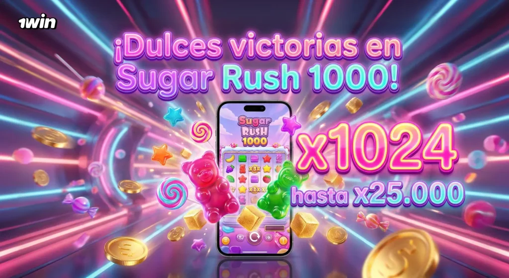 Sugar Rush 1000, tragamonedas para apostar el bono de 1win